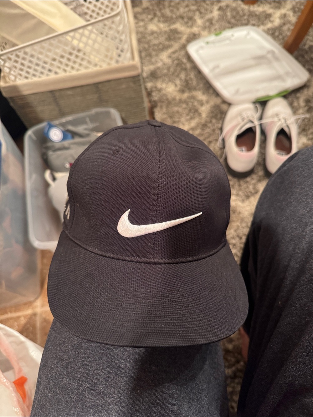 Nike Black Cap with White Swoosh